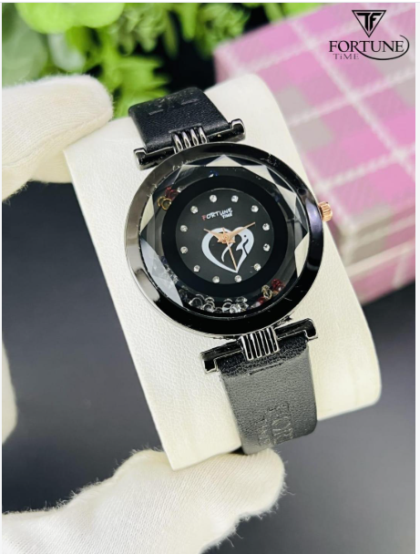 Chic Women's Watch Brown Leather Strap Water Resistant Battery Operated